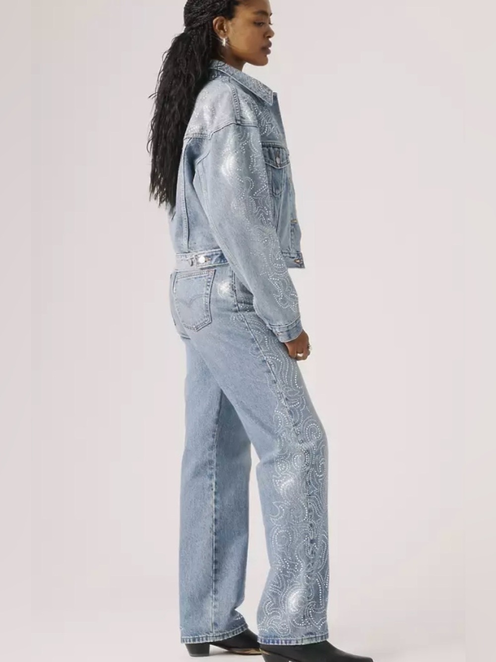BEYONCE x LEVI’S 501 - 90s Women's Jeans Western Crystal Medium Wash BNWT 29x32